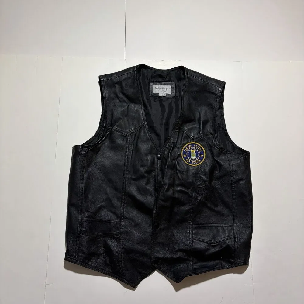 Genuine leather United States Air Force Vest Size XL